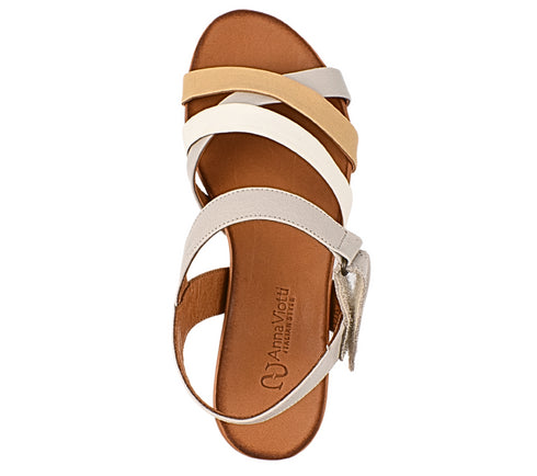 Sandale casual, dama, ANNA VIOTTI, 2478 gri, piele naturala